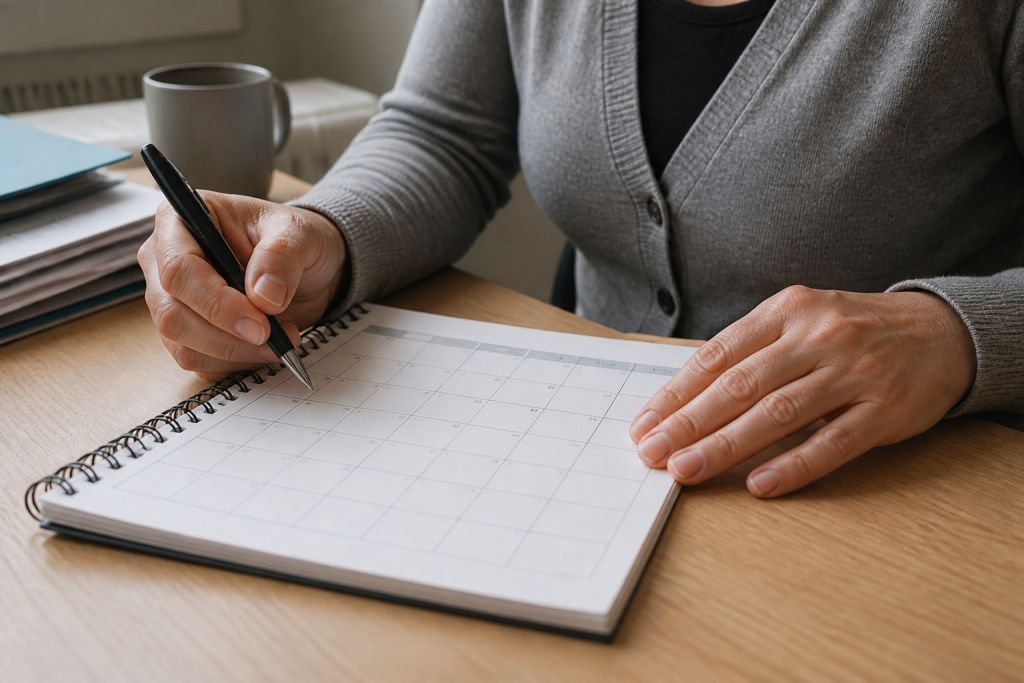 Calendrier affichant periodes indemnisation selon age